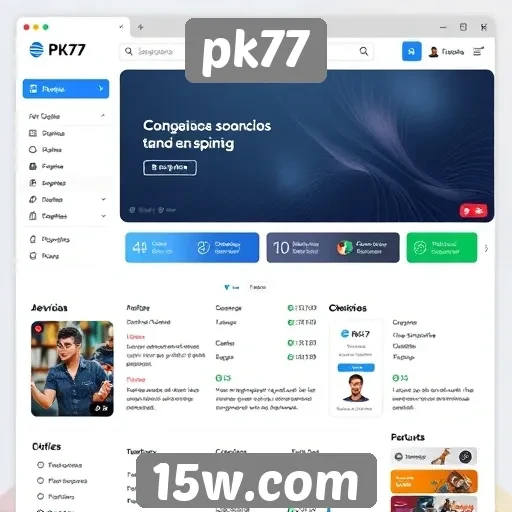 Análise da interface do usuário do site pk77